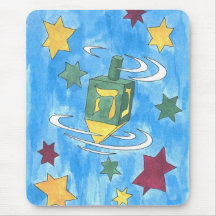 Hanoukka Dreidel et étoiles Tapis De Souris