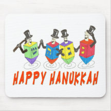 HANOUKKA HEUREUX DANSANT DES CADEAUX DE DREIDELS TAPIS DE SOURIS
