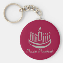 Hanoukka heureux Menorah - gris argenté Porte-clef