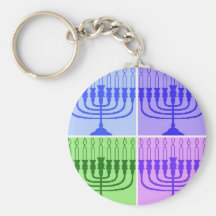 Hanoukka heureux Menorah Porte-clefs