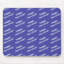 Hanoukka heureux sur Mousepad bleu Tapis De Souris