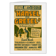 Hansel et Gretel Boston WPA 1940 Cartes De Vœux