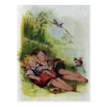 Hansel et Gretel dormant dans les bois Carte Postale