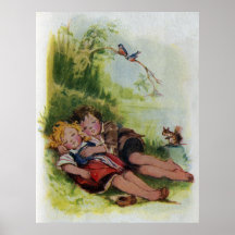 Hansel et Gretel dormant dans les bois Affiches