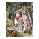 Hansel et Gretel et la sorcière à la porte Cartes Postales