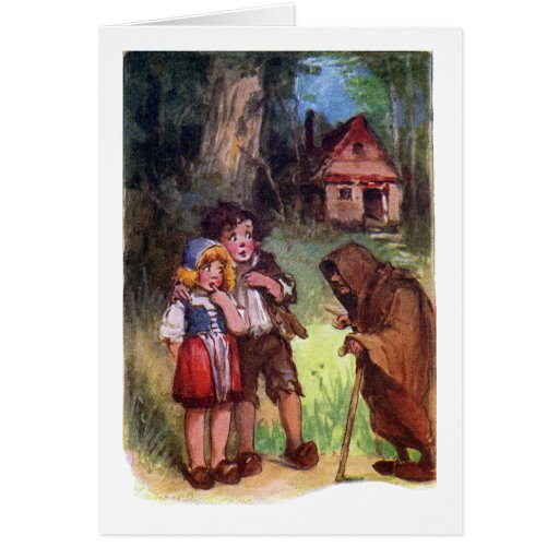 Hansel et Gretel rencontrent la sorcière Cartes De Vœux