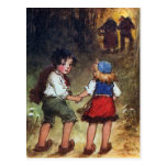 Hansel et Gretel se dirigent dans les bois Carte Postale