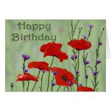 Happy Birthday with Poppies Card