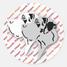 Harlekin et têtes de Danois de Merle Autocollant