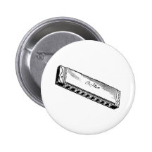 Harmonica/harpe de bleus badge avec épingle