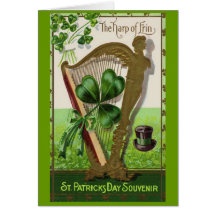 Harpe de jour vintage d'Erin St Patrick Cartes De Vœux