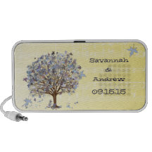 Haut-parleur bleu d'iPod d'anniversaire d'arbre de
