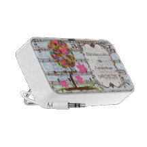 Haut-parleur d'iPod d'anniversaire d'arbre de fleu