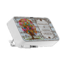 Haut-parleur d'iPod d'anniversaire d'arbre de fleu