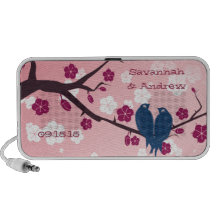 Haut-parleur fuchsia d'iPod de fleurs de cerisier 