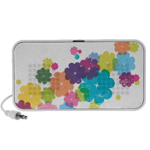 Haut-parleur mignon de griffonnage de motif de fle