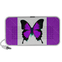 Haut-parleur pourpre de griffonnage de papillon