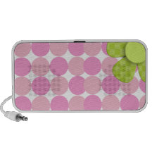 Haut-parleur rose de point de polka mini avec la f