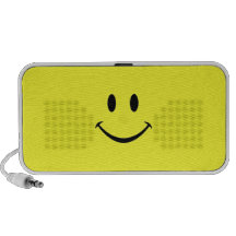 Haut-parleur souriant de visage