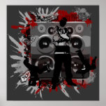 Haut-parleurs de hip hop poster
