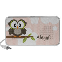 Haut-parleurs roses de Portable de hibou haut-parleurs