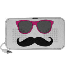Haut-parleurs roses en verre de moustache