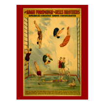 Haute affiche de cirque de piqué/plongée cartes postales