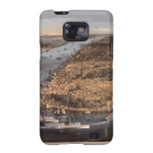 Haute au-dessus de New York City en 1856 Coques Samsung Galaxy SII