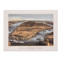 Haute au-dessus de New York City en 1856 Toile Tendue Sur Châssis