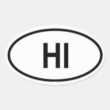 Hawaï "HI " Sticker Ovale