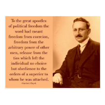 Hayek sur la liberté carte postale