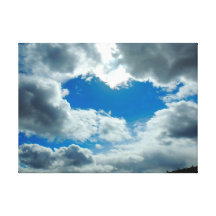Heart sky stretched canvas prints
