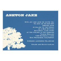 Hébreu d'arbre d'Ashton d'invitation de Mitzvah de