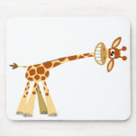 Hee Hee Hee ! ! mousepad de girafe de bande dessin Tapis De Souris