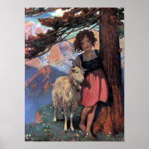 Heidi par la copie de Jessie Willcox Smith Affiches