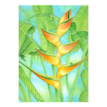 Heliconia hawaïen invitations personnalisées
