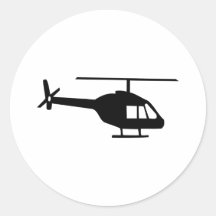 Hélicoptère Autocollant Rond