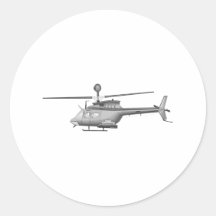 Hélicoptère militaire autocollant rond