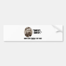 Henry David Thoreau simplifient simplifient la cit Autocollant Pour Voiture