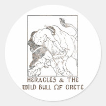 Heracles et Taureau de Crète Autocollants