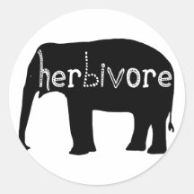 Herbivore - éléphant autocollants ronds