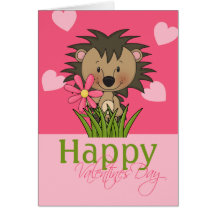 Hérisson mignon, jour de Valentines heureux Carte De Vœux