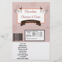 Hershey's Large Bar Wrapper Pink/Brown Floral Love Custom Flyer