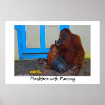 Heure du déjeuner avec l'orang-outan de maman poster