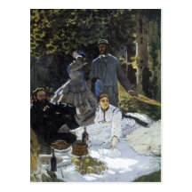 Heure du déjeuner sur l'herbe carte postale