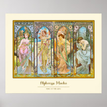 Heure du jour, Alphonse Mucha Affiche