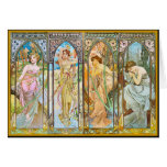 Heure du jour, Alphonse Mucha Cartes De Vœux
