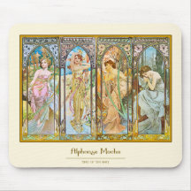 Heure du jour, Alphonse Mucha Tapis De Souris