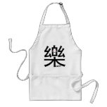 Heureux dans le kanji avec le tablier souriant