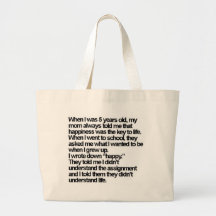 heureux est je sacs fourre-tout
